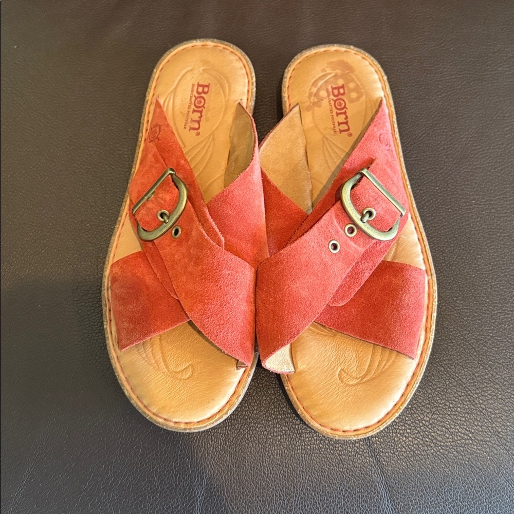 Born Burnt Orange Rio Slides
